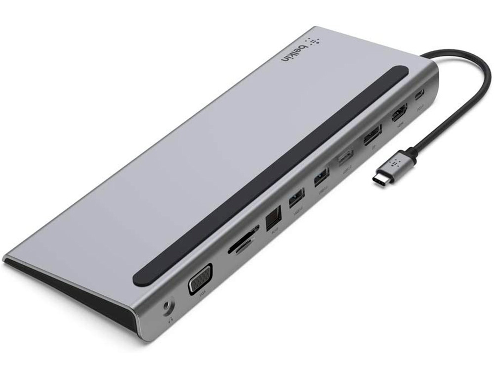 HUB BELKIN INC004BTSGY MULTIPUERTO USB-C / HDMI / VGA / USB-A / USB-C / ETHERNET / JACK 3,5 MM COLOR