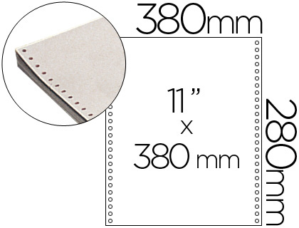 PAPEL CONTINUO 380X11 BLANCO CAJA DE 2500 HOJAS