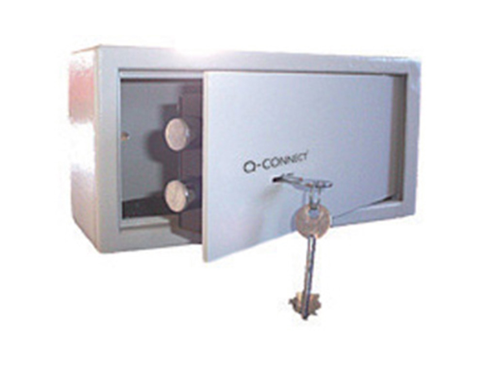 CAJA DE SEGURIDAD Q-CONNECT DOBLE PASADOR CAPACIDAD 6L CONACCESORIOS FIJACION 200X200X150 MM
