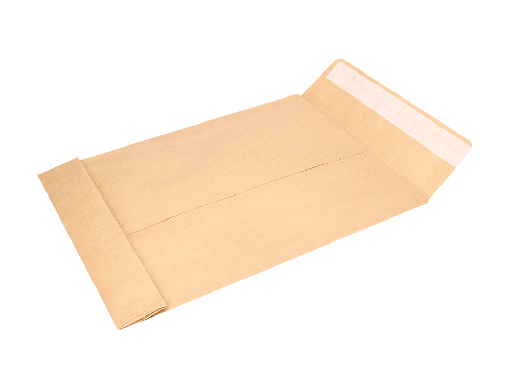 SOBRE LIDERPAPEL BOLSA FUELLE KRAFT 250X353X30 MM SOLAPA TIRA DE SILICONA PAPEL 120GR CAJADE 50 UNIDADES