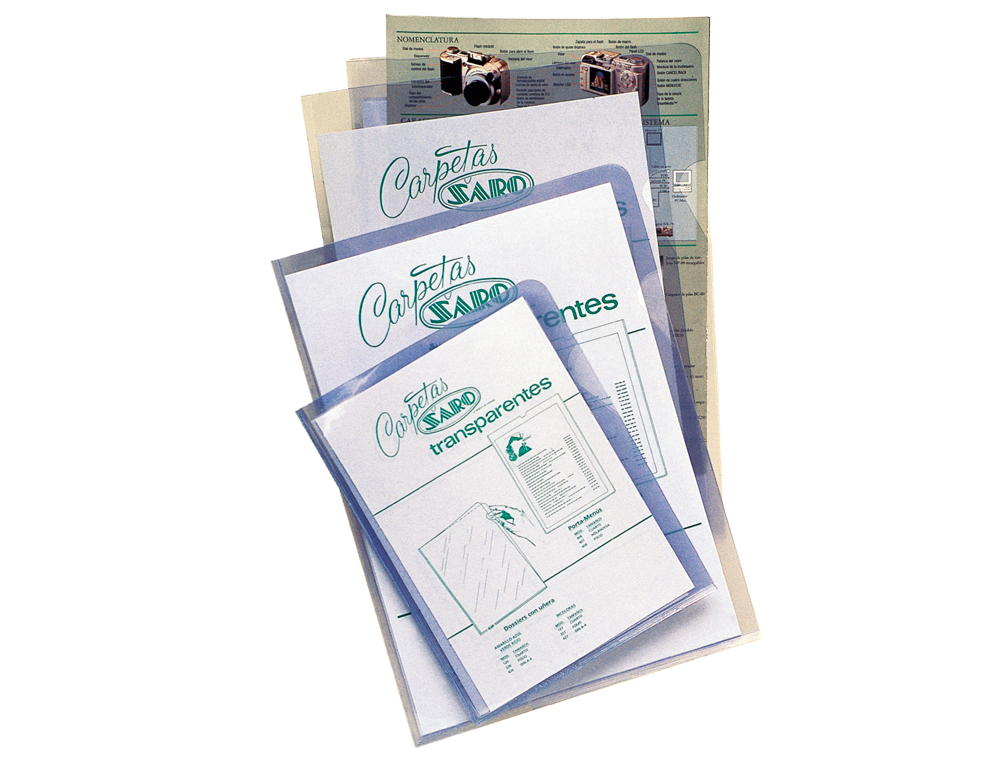 CARPETA DOSSIER UÑERO SARO PVC FOLIO 280 MC TRANSPARENTE