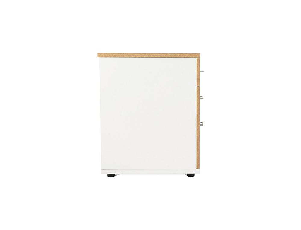 CAJONERA ROCADA CON DOS CAJONES Y UN CARPETERO SERIE STORE 60X50X72 CM ACABADO AW04BLANCO/BLANCO