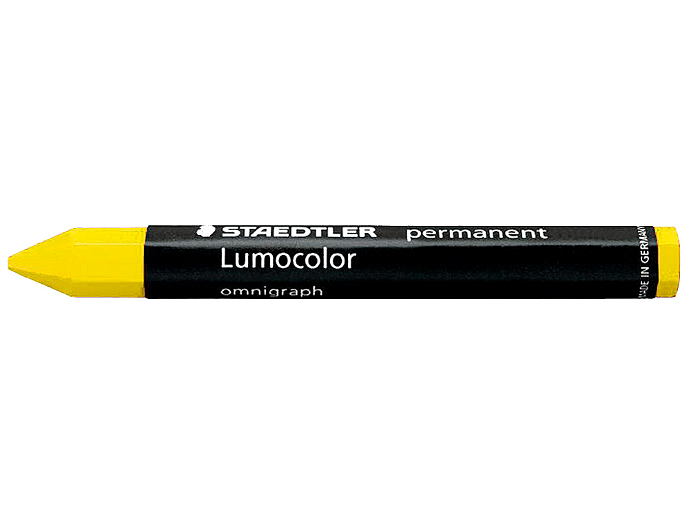 CERA STAEDTLER PARA MARCAR AMARILLO LUMOCOLOR PERMANENTE OMNIGRAPH 236 CAJA DE 12 UNIDADES