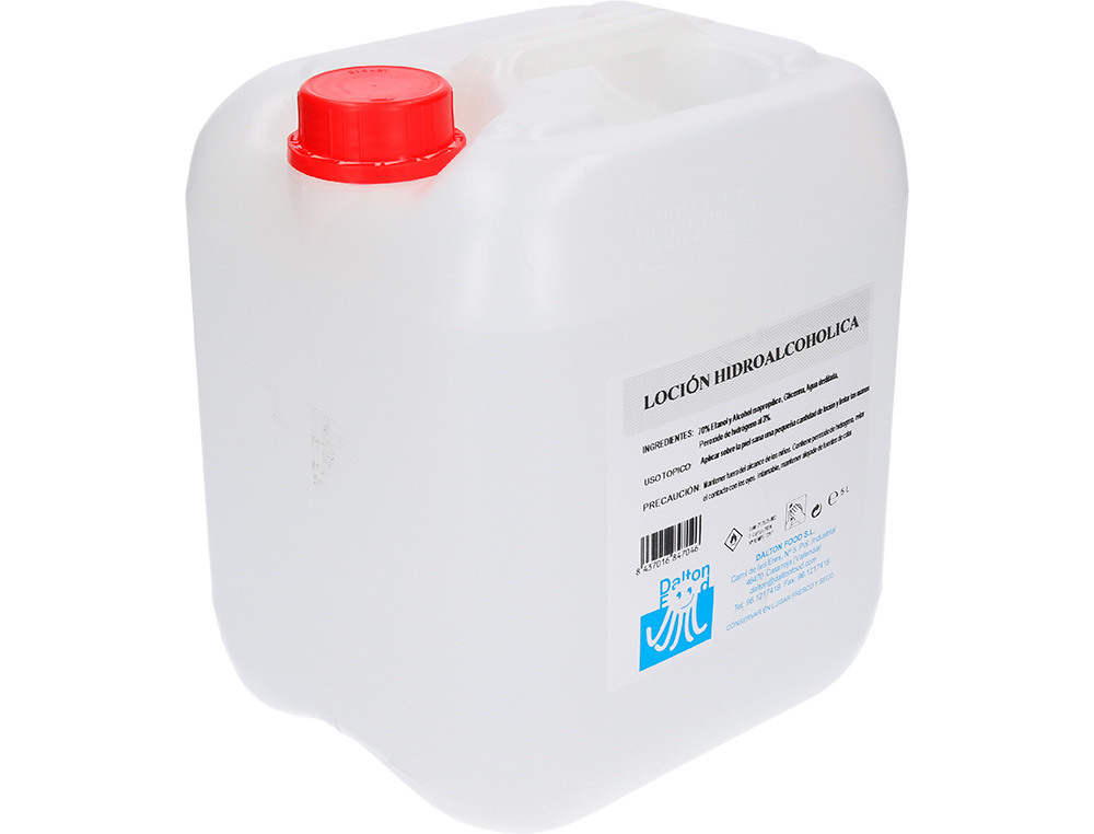 GEL HIDROALCOHOLICO PARA MANOS LIMPIA Y DESINFECTA SIN ACLARADO GARRAFA 5 LITROS