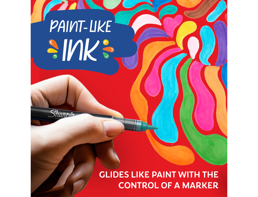 ROTULADOR SHARPIE ACRYLIC PUNTA PINCEL BLISTER DE 5 UNIDADES COLORES SURTIDOS