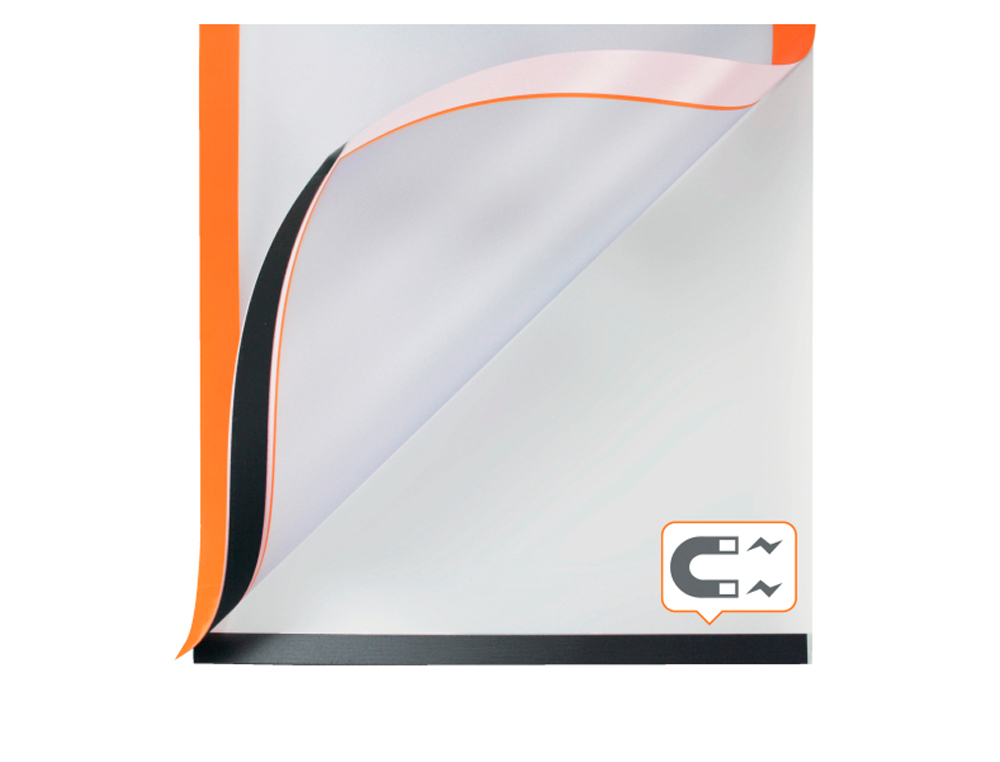 MARCO PORTA ANUNCIOS NOBO DIN A3 MARCO MAGNETICO AUTOADHESIVO COLOR NARANJA PACK DE 2 UNIDADES
