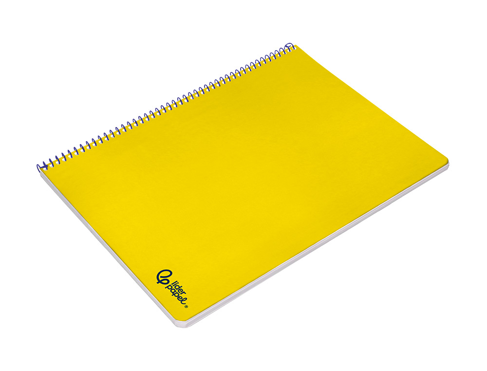 CUADERNO ESPIRAL LIDERPAPEL A4 SMART TAPA BLANDA 80H 75GR PAUTA 2,5MM CON MARGEN COLOR AMARILLO