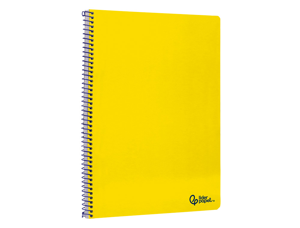 CUADERNO ESPIRAL LIDERPAPEL A4 SMART TAPA BLANDA 80H 75GR PAUTA 2,5MM CON MARGEN COLOR AMARILLO