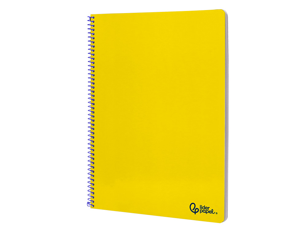 CUADERNO ESPIRAL LIDERPAPEL A4 SMART TAPA BLANDA 80H 75GR PAUTA 2,5MM CON MARGEN COLOR AMARILLO