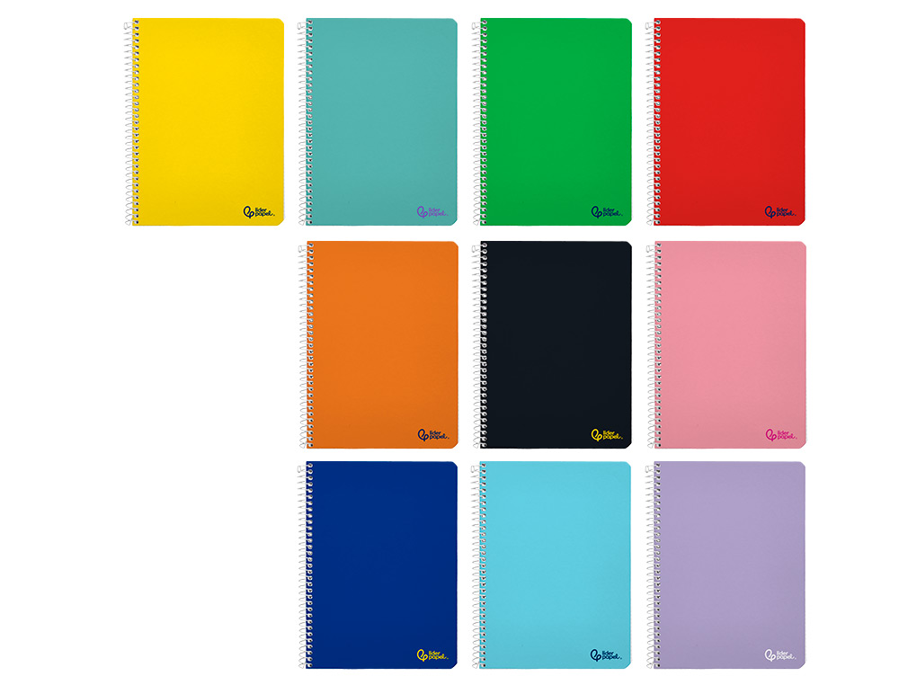 CUADERNO ESPIRAL LIDERPAPEL A5 SMART TAPA BLANDA 80H 75GR RAYADO MONTESSORI 5MM COLORES SURTIDOS