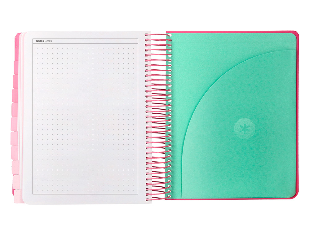AGENDA ESCOLAR ANTARTIK 25-26 ESPIRAL HERE AND NOW ROSA DIA PAGINA A5 BILINGE PAPEL FSC 80 GR
