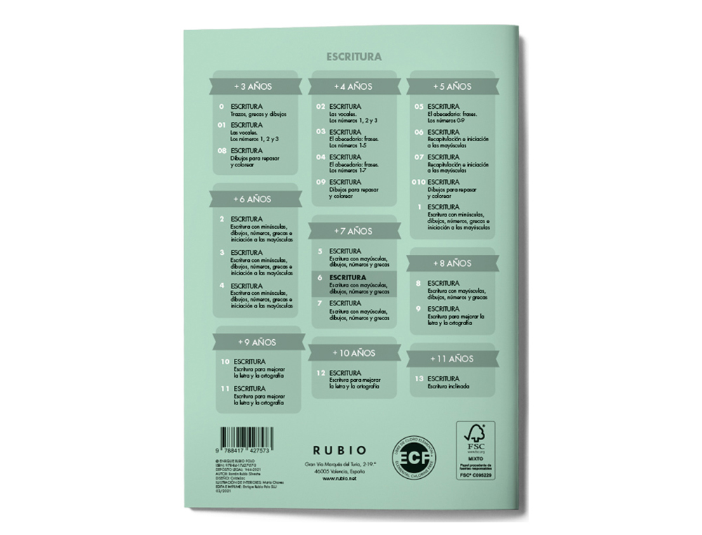 CUADERNO RUBIO CALIGRAFIA Nº 6