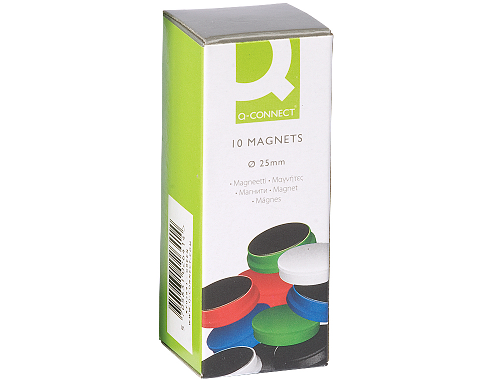 IMAN PARA SUJECION Q-CONNECT IDEAL PARA PIZARRAS MAGNETICAS20 MM COLORES SURTIDOS CAJA DE 10 UNIDADES